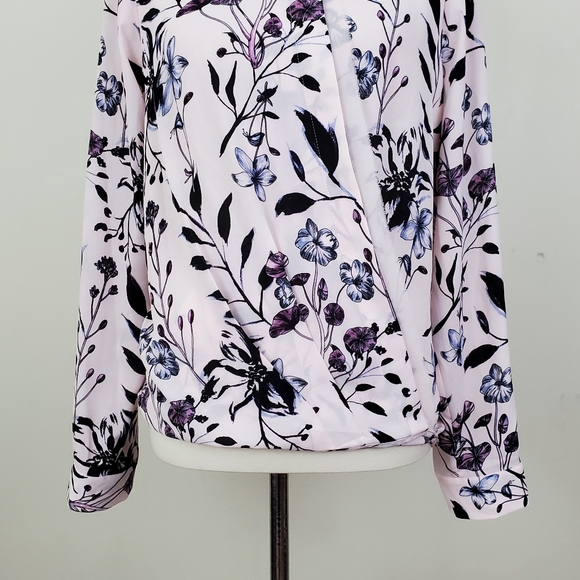 NWT Ivanka Trump Floral Wrap Front Blouse - Picture 5 of 16